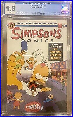 CGC 9.8 Simpsons Comics #1 Bongo Comics 1993 Direct Poster Edition