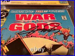 CGC 9.8 WAR OF THE GODS #1 SIGNED GEORGE PEREZ (DC 1991) With PIN-UP POSTER NM/MT