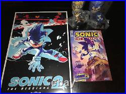 COMPLETE Sonic 2 The Hedgehog Poster + Exclusive Comic Book + Both Cups Tails