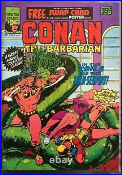 CONAN THE BARBARIAN #6 Aus Newton Comics 1975 Poster + Card + Rare Double Cover