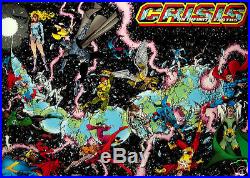 CRISIS ON INFINITE EARTHS PROMOTIONAL POSTER 1986 PEREZ ART Marked NOT FOR SALE