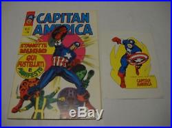 Capitan America N. 27 Poster Manifesto E Adesivi Editoriale Corno 1974 Gadget