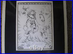 Captain America 50th Anniversary Lithograph Signed By Jack Kirby