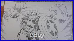 Captain America 50th Anniversary Lithograph Signed By Jack Kirby