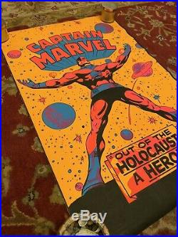 Captain Marvel Blacklight Poster Original Third Eye INC. Holocaust Hero 1971 70s