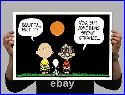 Charles Schultz BEAUTIFUL Comic Print Peanuts Poster Snoopy Charlie Brown RARE