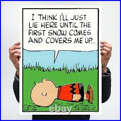 Charles Schulz Peanuts LIE HERE Print Charlie Brown Snoopy Vintage Comic Art 9.8