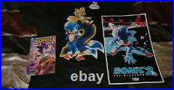 Cinemark Exclusive 2022 Sonic The Hedgehog 2 LARGE Shirt Poster Comic Book Set