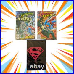 Complete'90s Superman & framed poster with superman comics