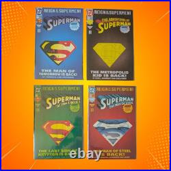 Complete'90s Superman & framed poster with superman comics