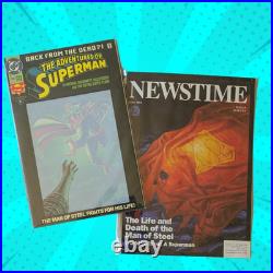 Complete'90s Superman & framed poster with superman comics