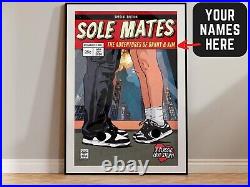 Custom Poster Personalized Panda Dunks Sneakerhead Couple Comic Book Poster