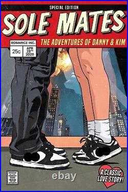 Custom Poster Personalized Panda Dunks Sneakerhead Couple Comic Book Poster