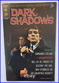 DARK SHADOWS 1 With Poster 5.5 & 2 5.0 1969 GOLD KEY COMICS 1st Barnabas Collins