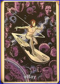 DAVID BOWIE Silver Starman Surfer ART Poster Print Emek & Gan HAND SIGNED MARVEL