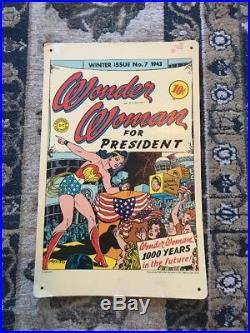 DC 1943 WONDER WOMAN For President #7 Golden Age Comic Book Display Poster Rare