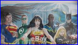 DC Comics 2008 Justice League Of America Heroes Poster Signed Alex Ross 24 X 36