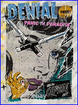 DENIAL? PANIC in PARADISE POSTER 18x24 EARLY SCREENPRINT /15 SIGNED 2013