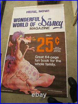 DISNEY Sword in the Stone DRAGON 1968 Gulf Gas 6' store sign poster comic book D