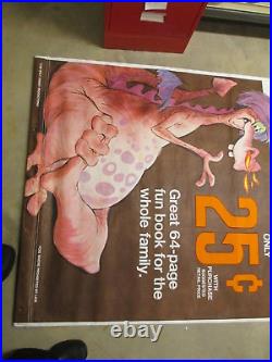 DISNEY Sword in the Stone DRAGON 1968 Gulf Gas 6' store sign poster comic book D