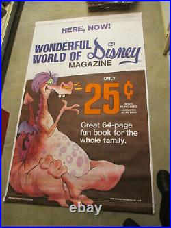 DISNEY Sword in the Stone DRAGON 1968 Gulf Gas 6' store sign poster comic book E