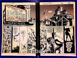 Daredevil #187 pg. 2 & 3 Frank Miller Set of 2 11x17 FRAMED Original Art Poster