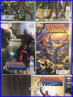 Deadpool Vs Thanos 1 2 3 4 Run Set + Every Variant NM 1st Print RARE + Poster