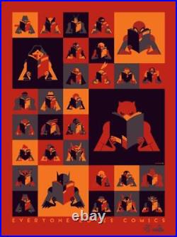 EVERYONE LOVES COMICS by TOM WHALEN 18x24 Poster Print LE 105/120 Signed FCBD