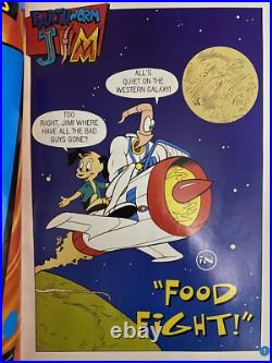 Earthworm Jim #2 Newsstand 1996 Comic Book Stickers and Poster Intact
