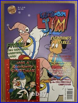 Earthworm Jim #3 Newsstand 1996 Comic Book Card and Poster Intact