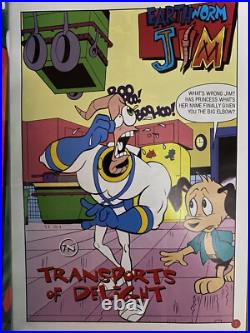 Earthworm Jim #3 Newsstand 1996 Comic Book Card and Poster Intact