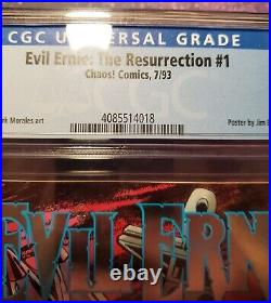 Evil Ernie The Resurrection #1 CGC 9.6 (1993) RARE SILVER FOIL LOGO-JOE QUESADA