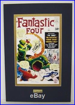 FANTASTIC FOUR #1 cover poster signed by DICK AYERS & STAN LEE. Ltd. Edn. Matted