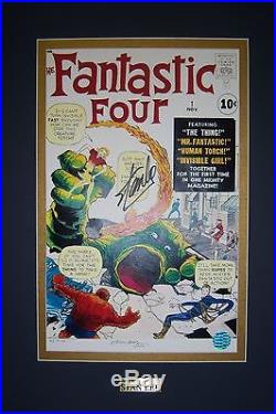FANTASTIC FOUR #1 cover poster signed by DICK AYERS & STAN LEE. Ltd. Edn. Matted
