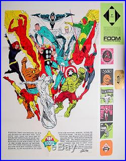 FOOM 1973 MARVEL COMICS 22 x 28 POSTER NM+ JIM STERANKO + 6 STICKERS & EXTRAS