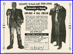 FRANKENSTEIN 6-Ft Poster 27.5x72 Door Print 60s Comic Art Horror Classic