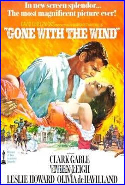 Framed canvas art print giclée or poster Gone with the wind movie