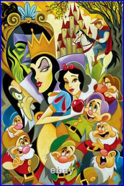 Framed canvas art print giclée or poster snow white and seven dwarfs evil queen