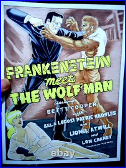 Frankenstein Meets The Wolfman & Betty Cooper Movie Poster Original Comic Art