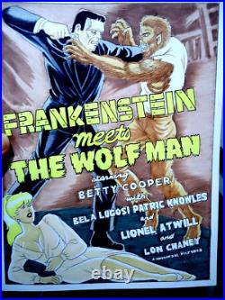 Frankenstein Meets The Wolfman & Betty Cooper Movie Poster Original Comic Art