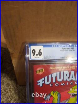 Futurama 52 With Black Light Poster Cgc 9.6 Bongo 2010 Bender Cover Cartoon TV