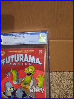 Futurama 52 With Black Light Poster Cgc 9.6 Bongo 2010 Bender Cover Cartoon TV
