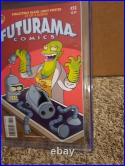 Futurama 52 With Black Light Poster Cgc 9.6 Bongo 2010 Bender Cover Cartoon TV