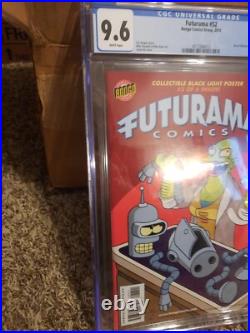 Futurama 52 With Black Light Poster Cgc 9.6 Bongo 2010 Bender Cover Cartoon TV