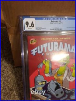 Futurama 52 With Black Light Poster Cgc 9.6 Bongo 2010 Bender Cover Cartoon TV