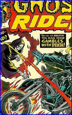 GHOST RIDER 1974 Motorcycle FIRE Roulette = POSTER Comic Book 18 4.5 FEET