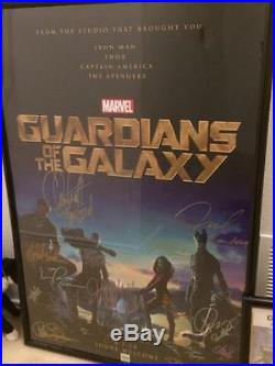 GUARDIANS OF THE GALAXY Cast Signed Movie Poster Comic Marvel SDCC Logan
