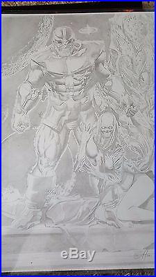 Greg Horn Signed Original Art Thanos Death Pencils Sketch Marvel Comic Rare HTF