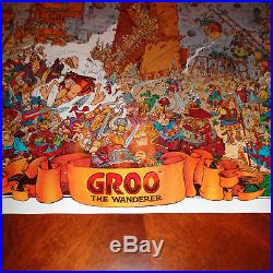 Groo The Wanderer Seige Poster 1988 Signed by Colorist Tom Luth 22 x 33 Aragones