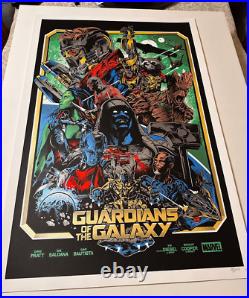 Guardians of the Galaxy Variant Green Screen Print Poster Iaccarino not Mondo